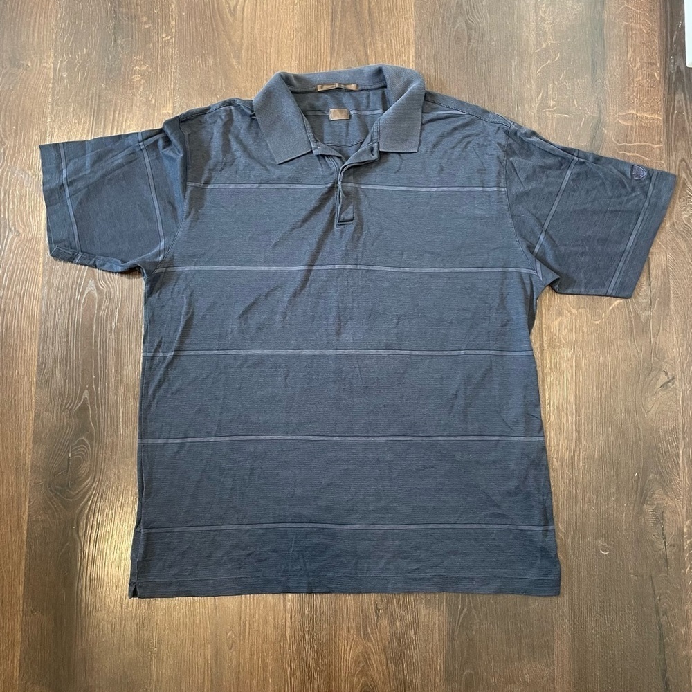 VTG Nike Tiger Woods Golf Polo Shirt Blue 100% Cotton Men's Size Extra Large XL